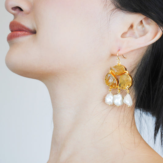Golden Harmony Statement Earrings