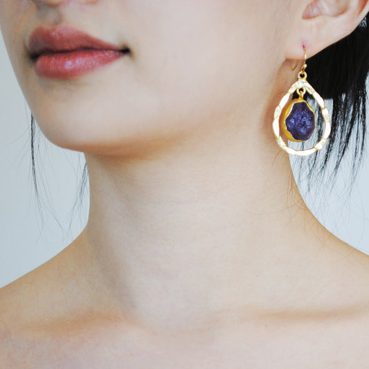 Gemstone Halo Earrings