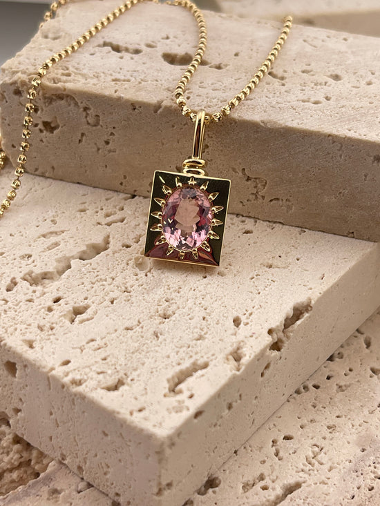 18k Morganite Sun Necklace