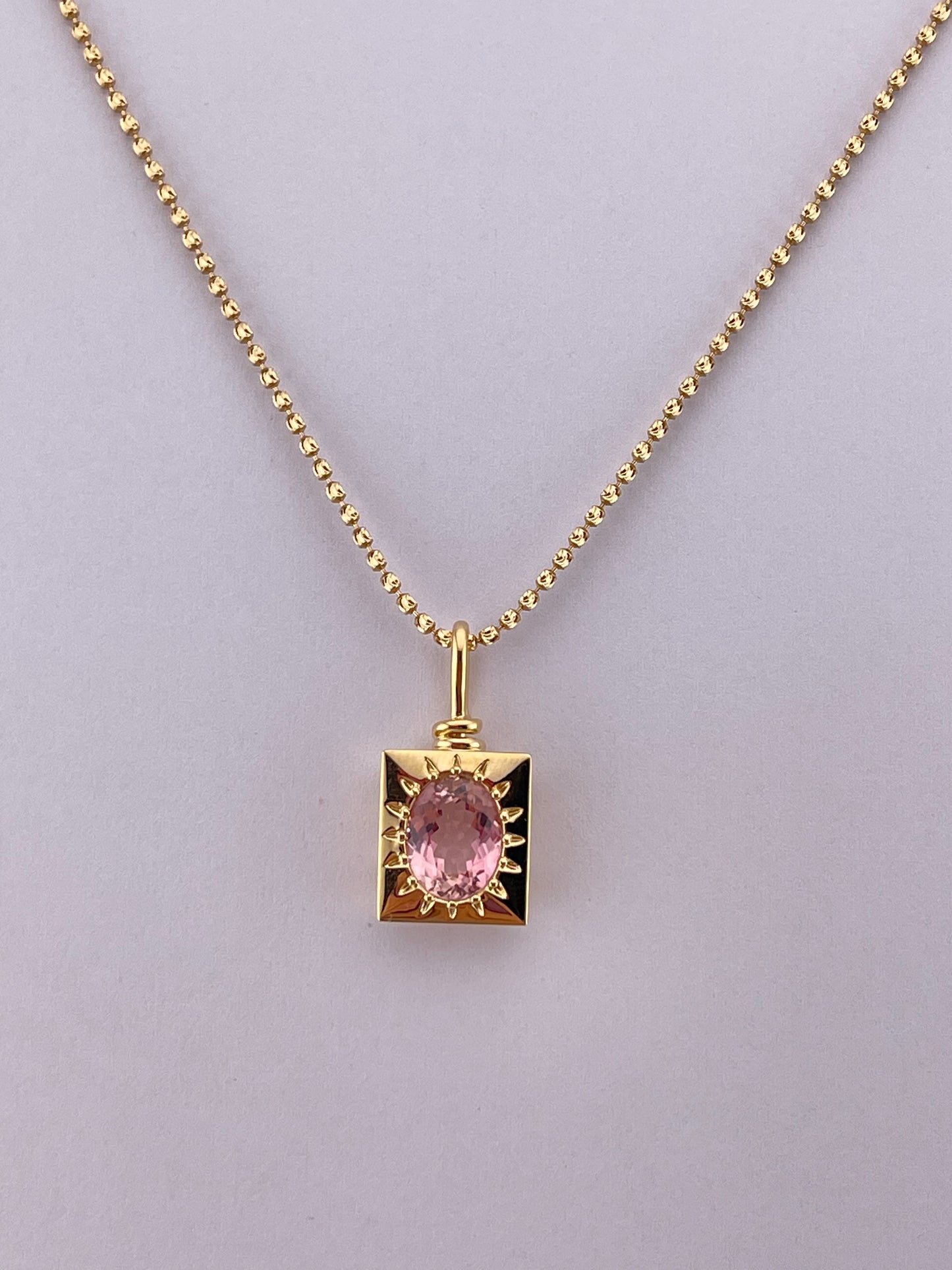 18k Morganite Sun Necklace