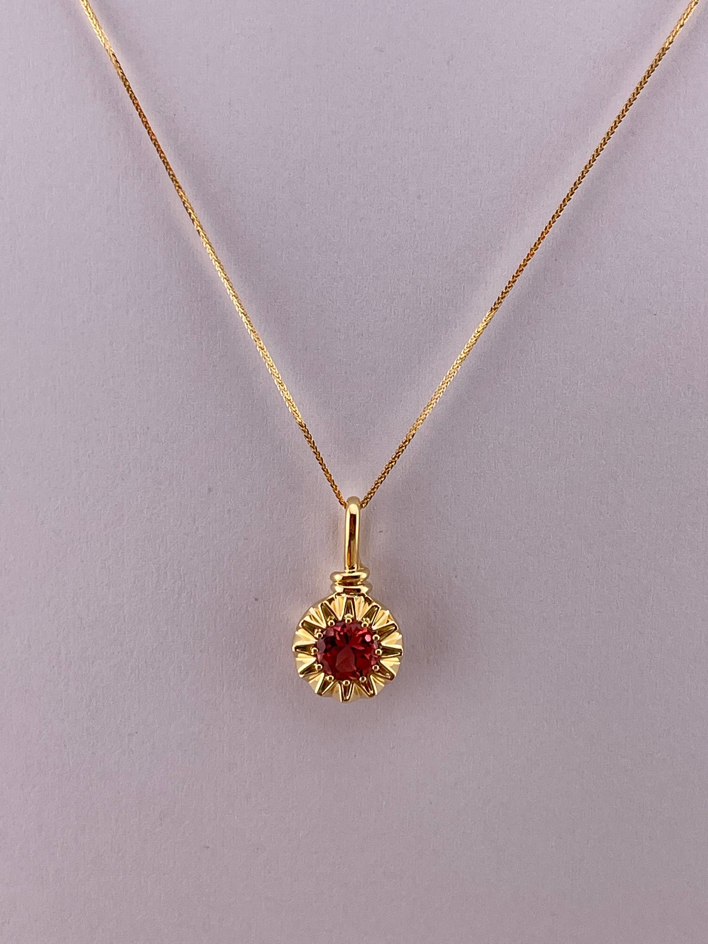 18k Tourmaline Sun Necklace