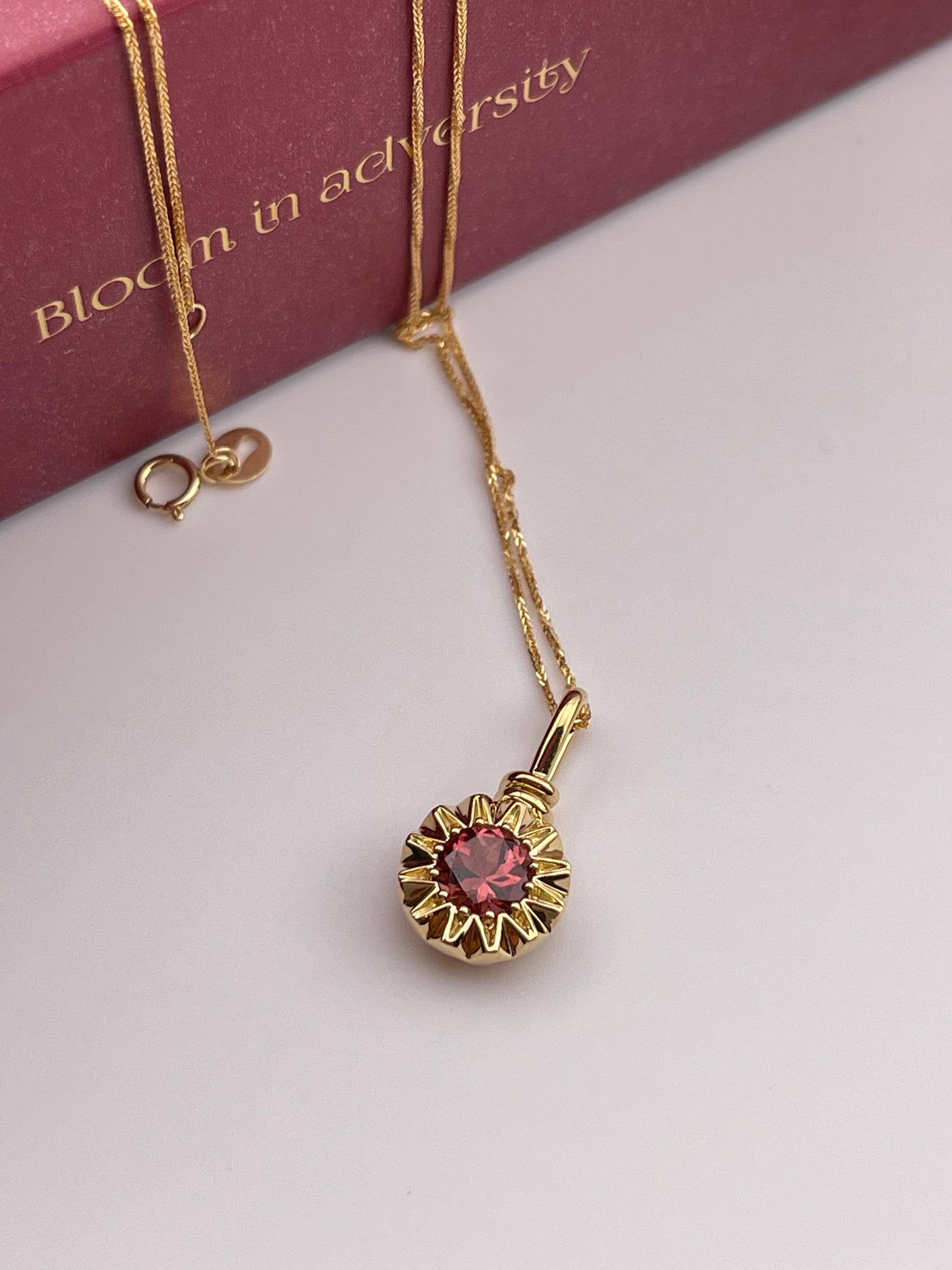 18k Tourmaline Sun Necklace