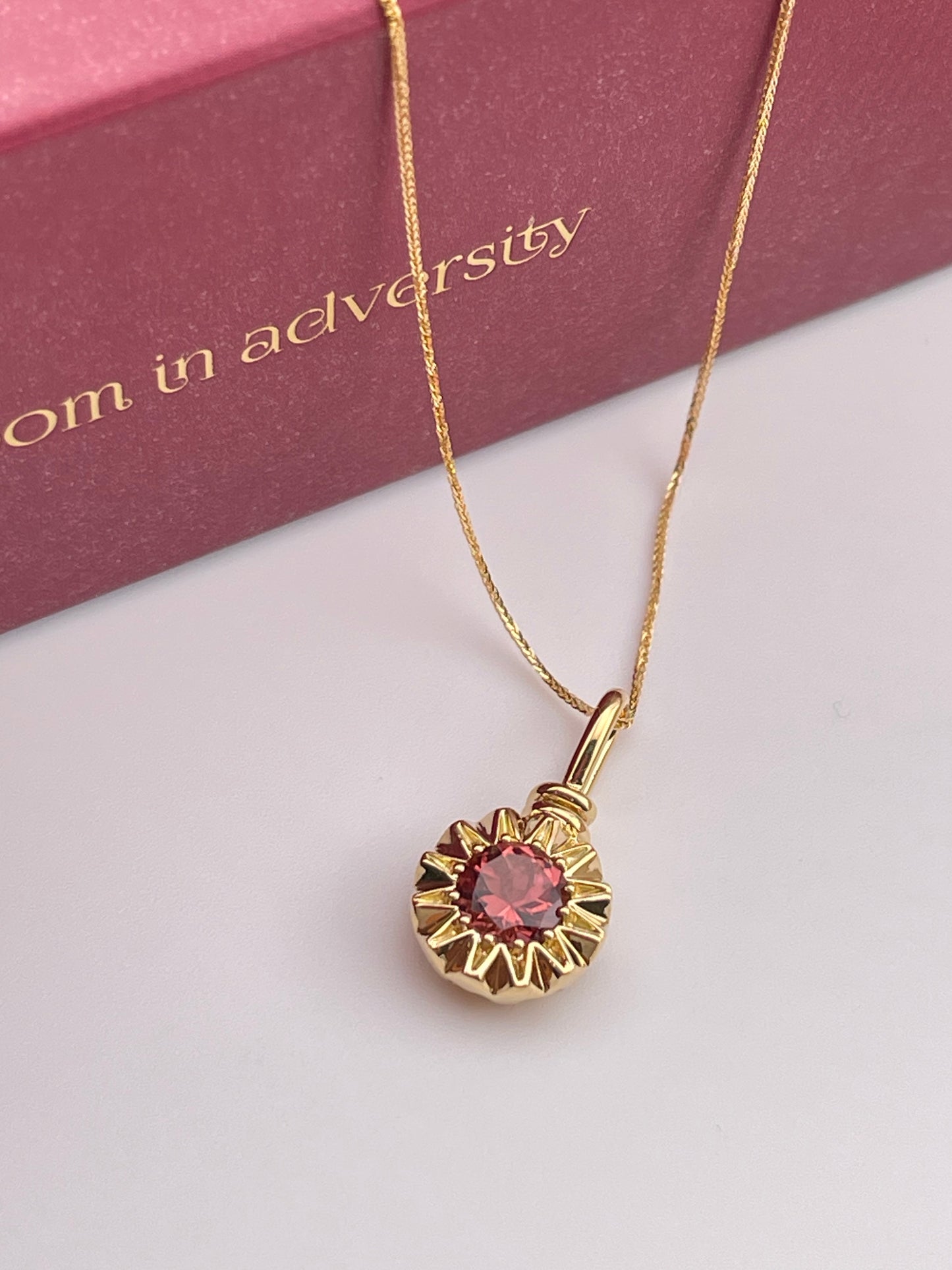 18k Tourmaline Sun Necklace