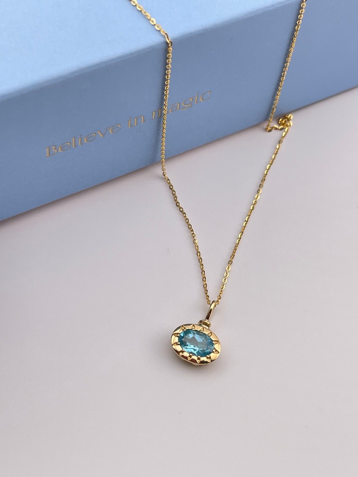 18k Apatite Sun Necklace