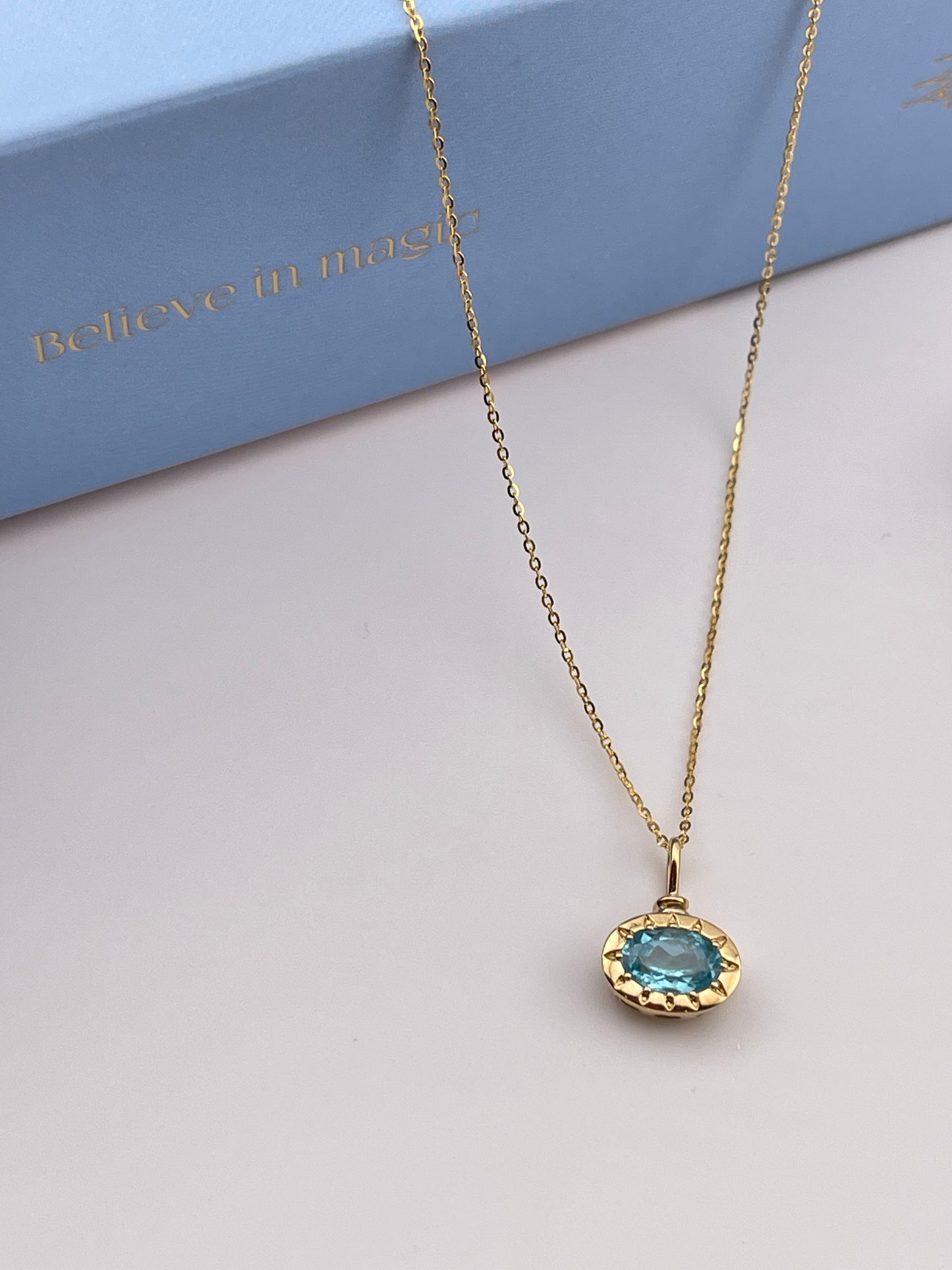 18k Apatite Sun Necklace