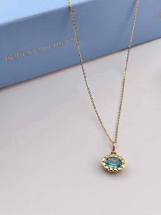 18k Apatite Sun Necklace