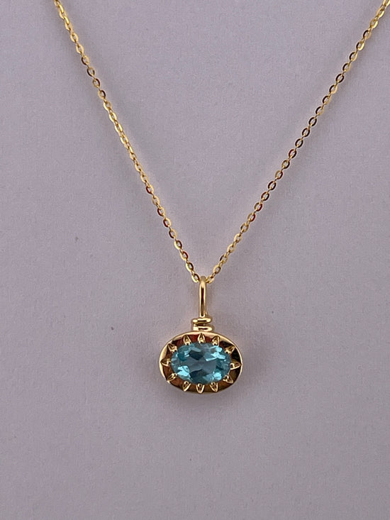 18k Apatite Sun Necklace