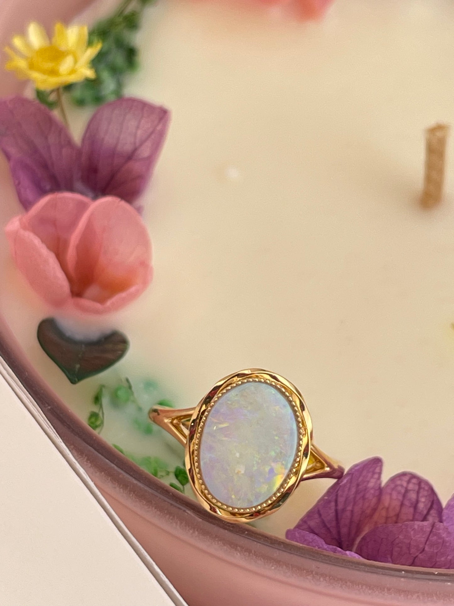 18k Black Opal ring