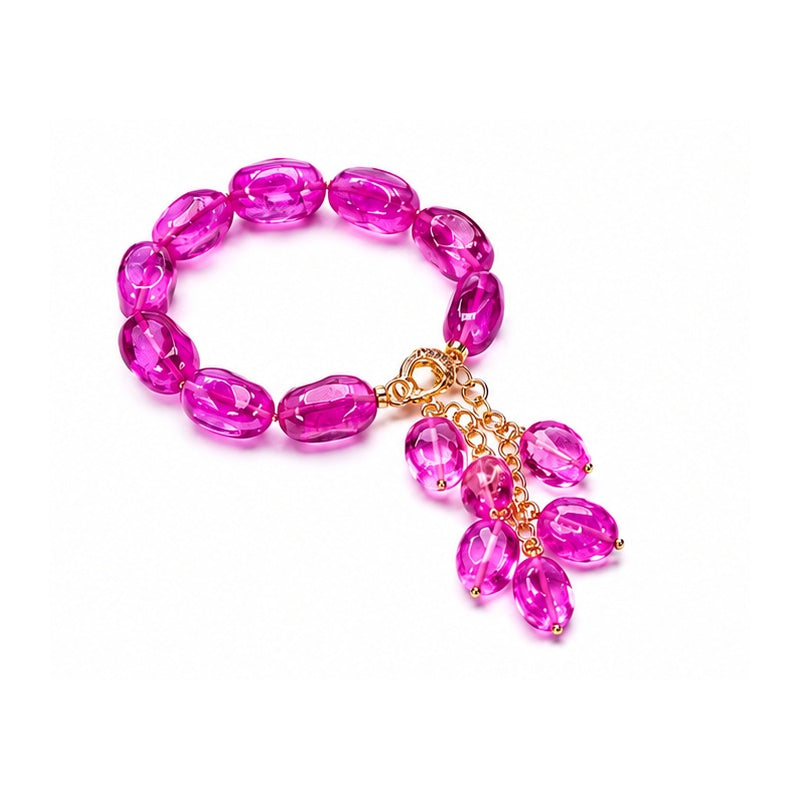 Padparadscha pink bracelet on a clean white background