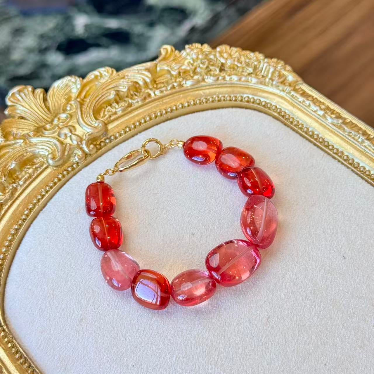 Padparadscha Gradient Bracelet front view